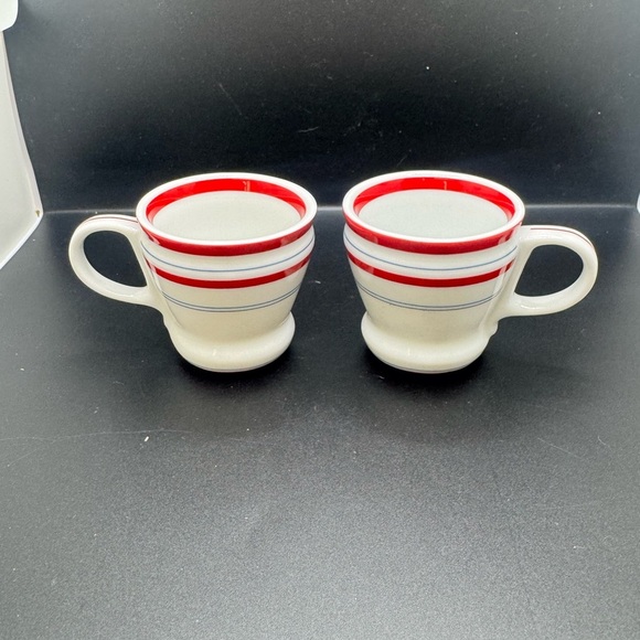 Starbucks Red and White Ceramic espresso cups set of 2, 3fl oz no flaws - Picture 1 of 4